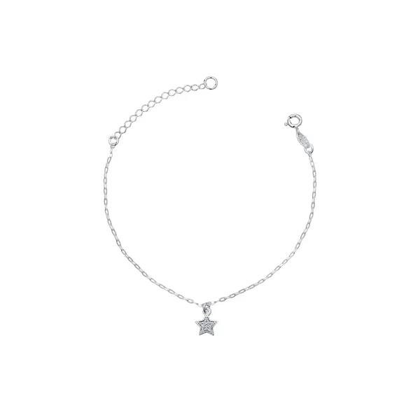 Pulseira Prata Estrela com Zircônias