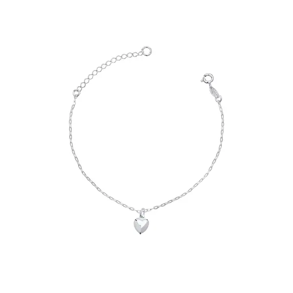Pulseira Prata Coração Liso