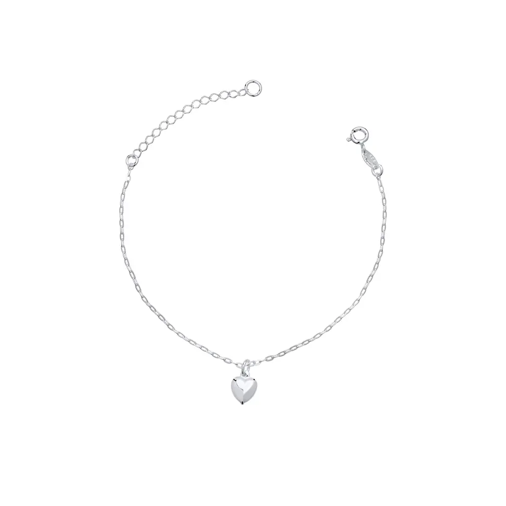 Pulseira Prata Coração Liso