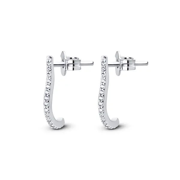 Brinco Prata Filete em Zircônia