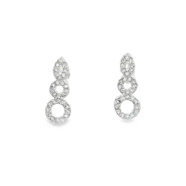 Brinco Prata Círculos com Zircônias