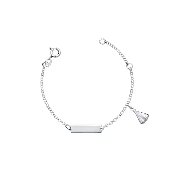 Pulseira Prata Placa Pingente Nossa Senhora