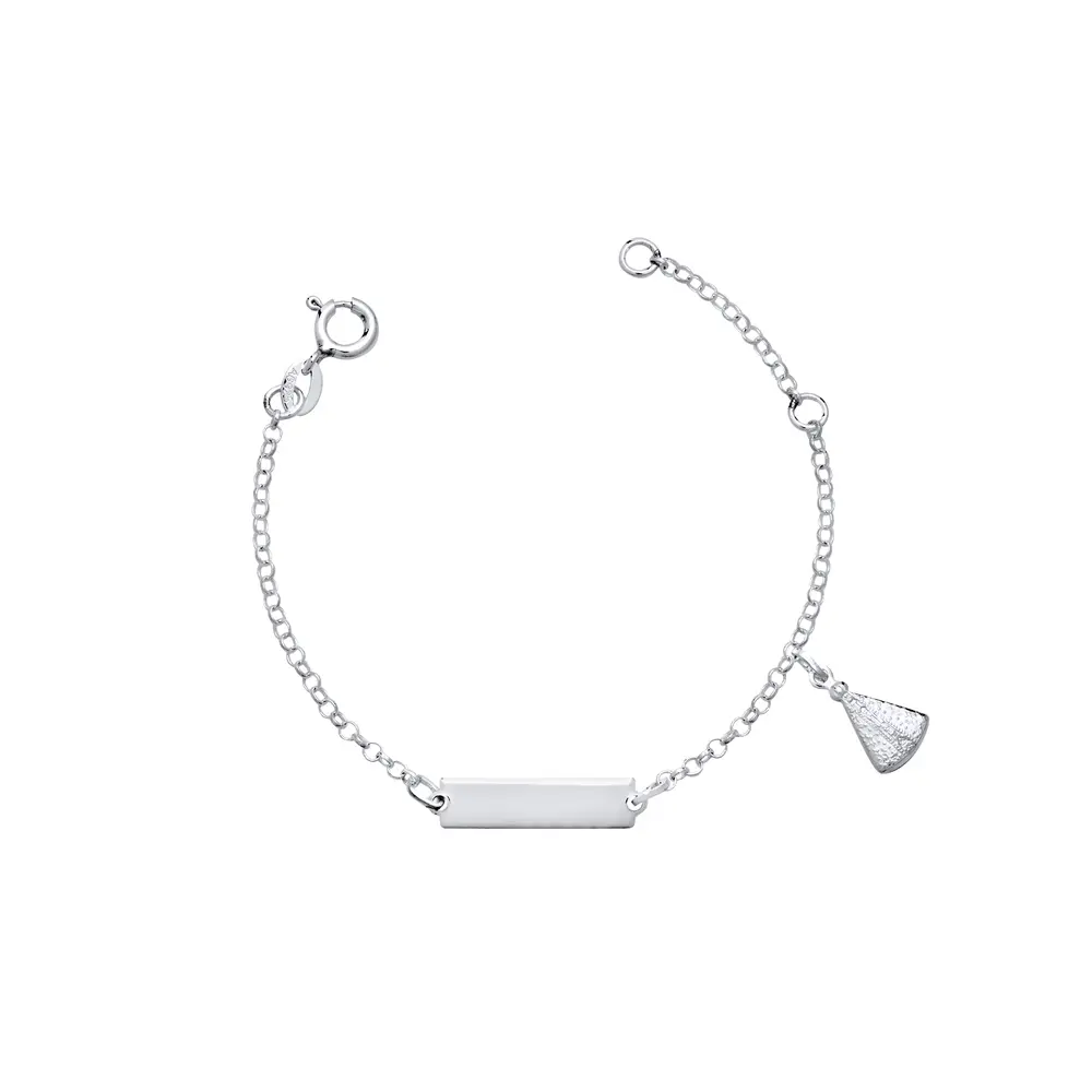 Pulseira Prata Placa Pingente Nossa Senhora