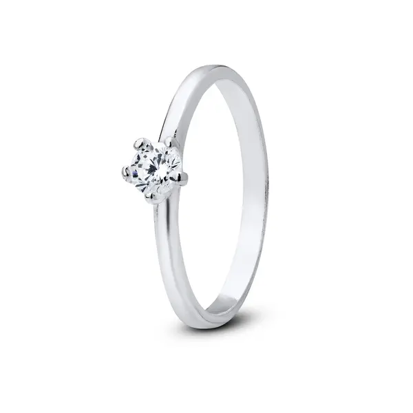 Anel Prata Solitário