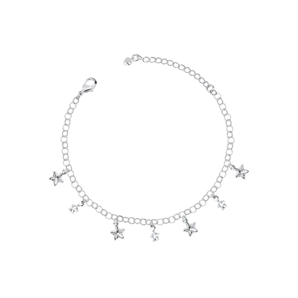 Pulseira Prata Leve Sun Estrelas