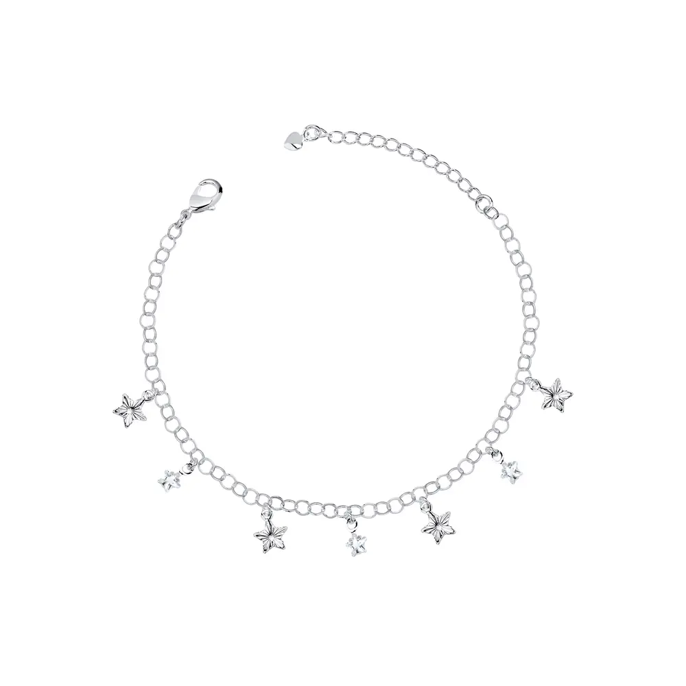 Pulseira Prata Leve Sun Estrelas