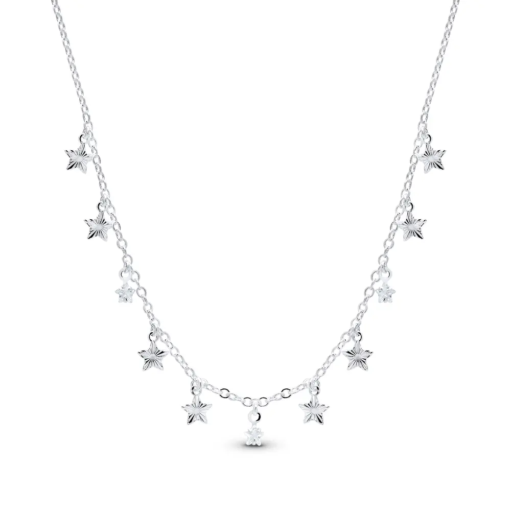 Gargantilha Prata Leve Sun Estrelas