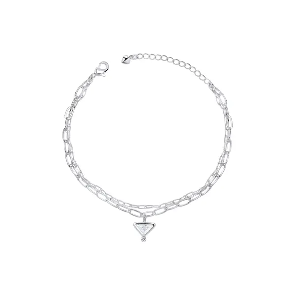 Pulseira Prata Leve Sun Dupla Triângulo