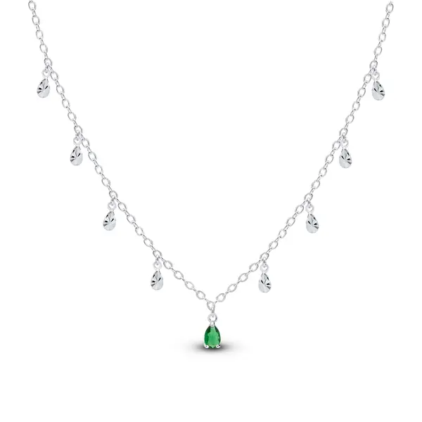 Choker Prata Leve Sun Gota Verde
