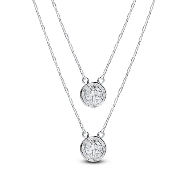 Escapulário Prata Medalha São Bento PP