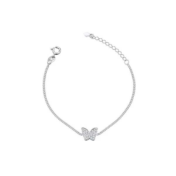 Pulseira Prata Borboleta com Zircônias