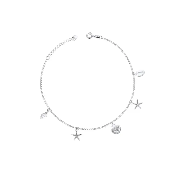 Tornozeleira Prata Fundo do Mar