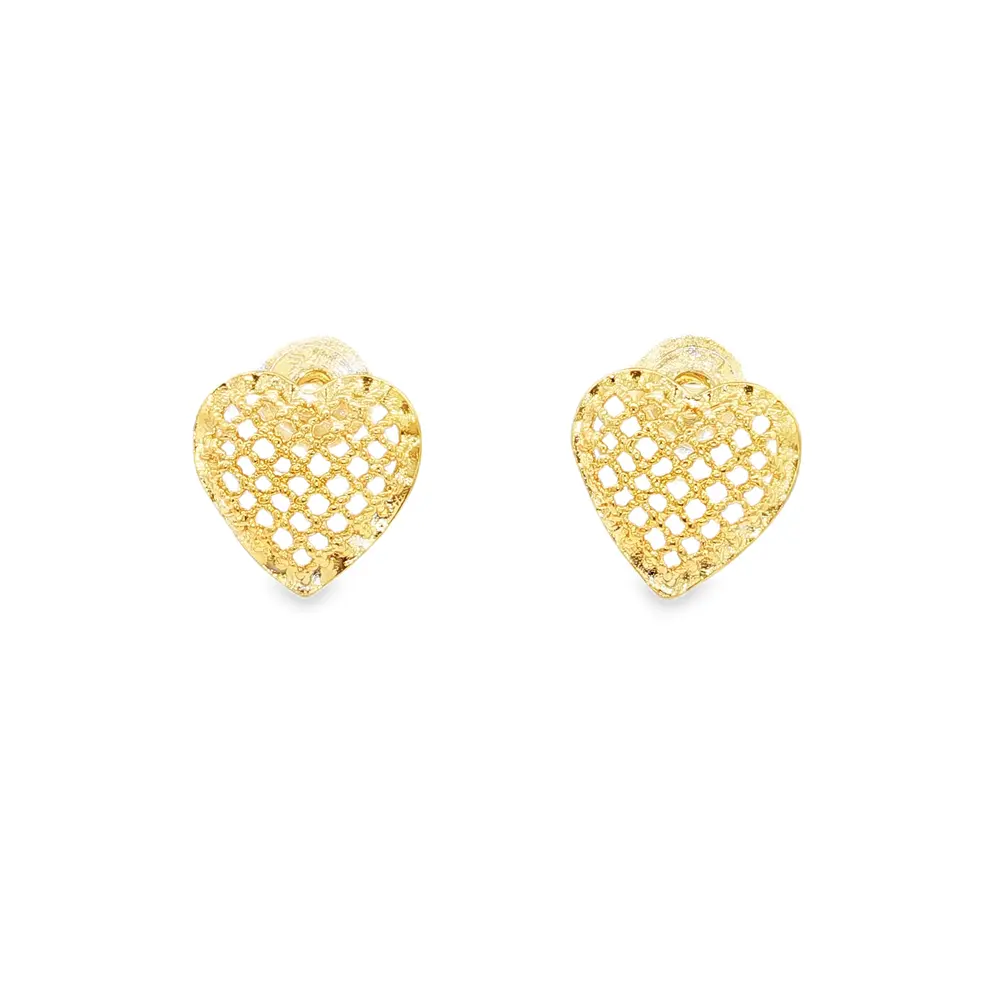 Brinco Folheado a Ouro 18k Coração
