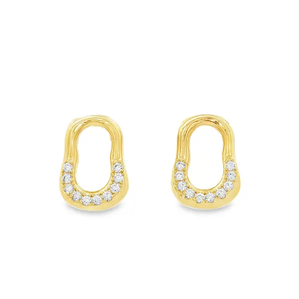 Brinco Folheado a Ouro 18k Orgânico com Zircônias