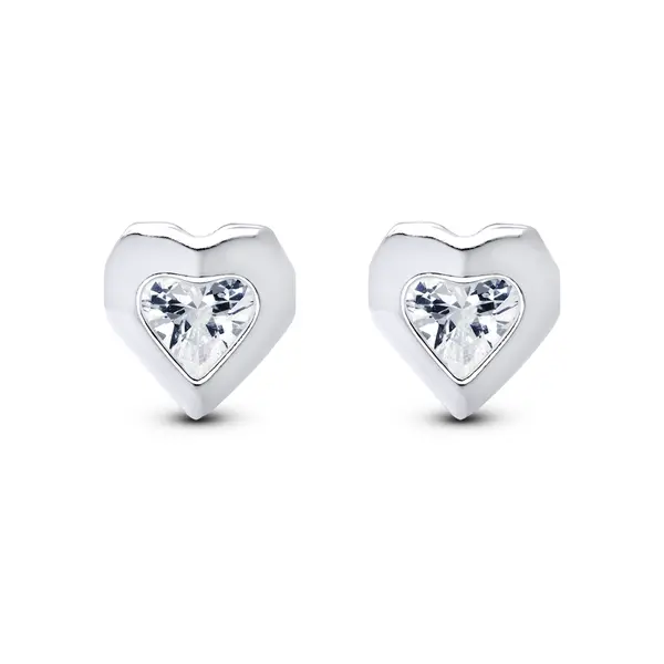 Conjunto Prata Leve Sun Coração com Zircônia