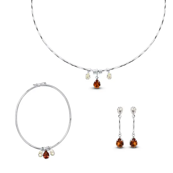 Conjunto Prata Leve Sun Gotas