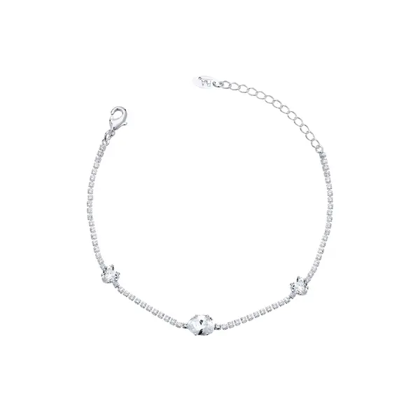 Pulseira Prata Leve Bless Coração