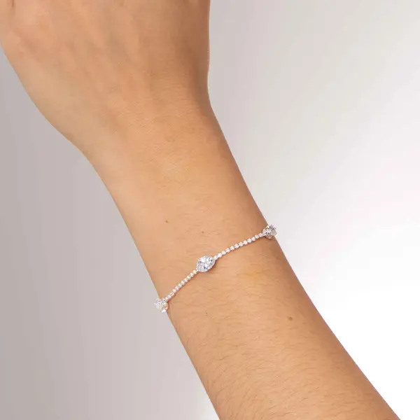 Pulseira Prata Leve Bless Coração