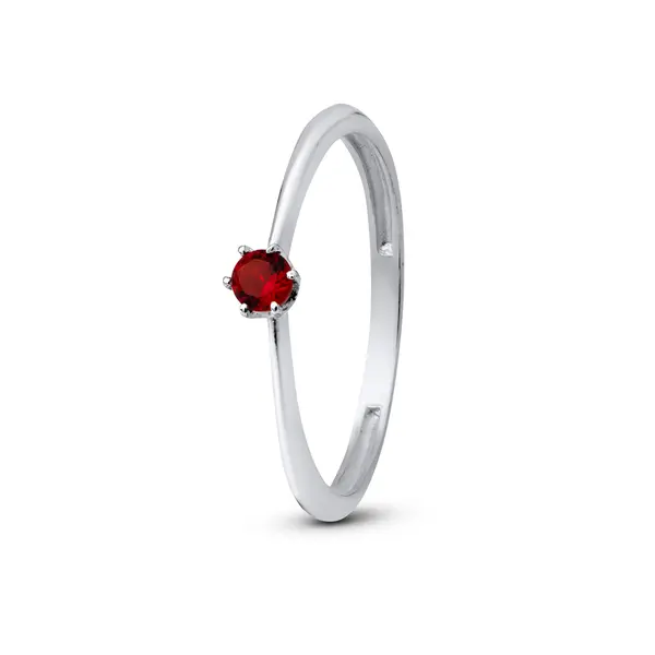 Anel Prata Solitário Zircônia Pequena