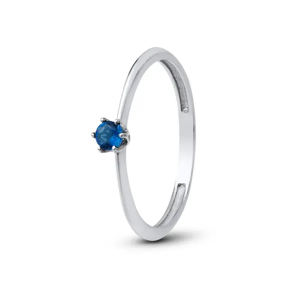 Anel Prata Solitário Zircônia Pequena