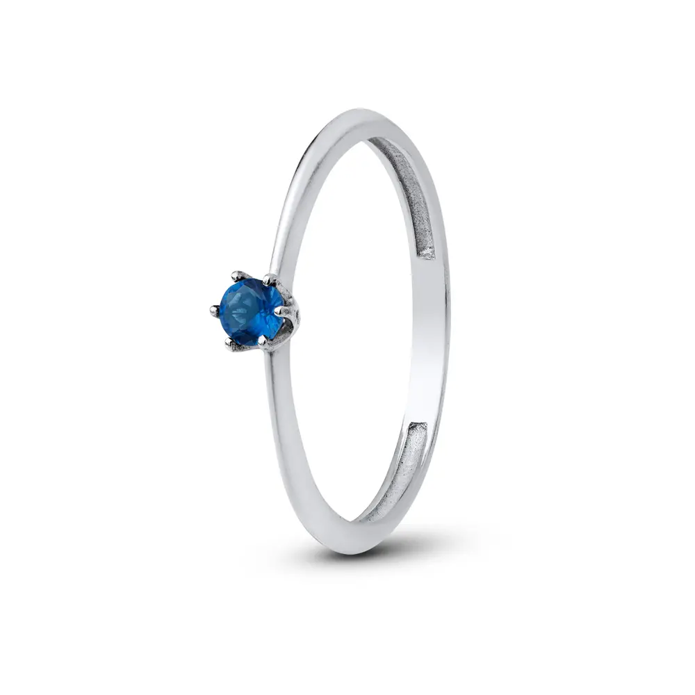 Anel Prata Solitário Zircônia Pequena