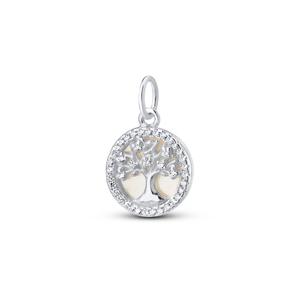 Pingente Prata Madrepérola Nossa Árvore da Vida