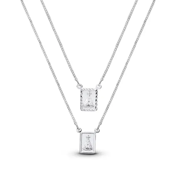 Escapulario Prata Nossa Senhora Aparecida PP