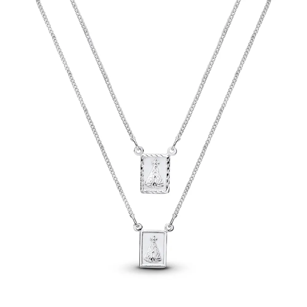 Escapulario Prata Nossa Senhora Aparecida PP