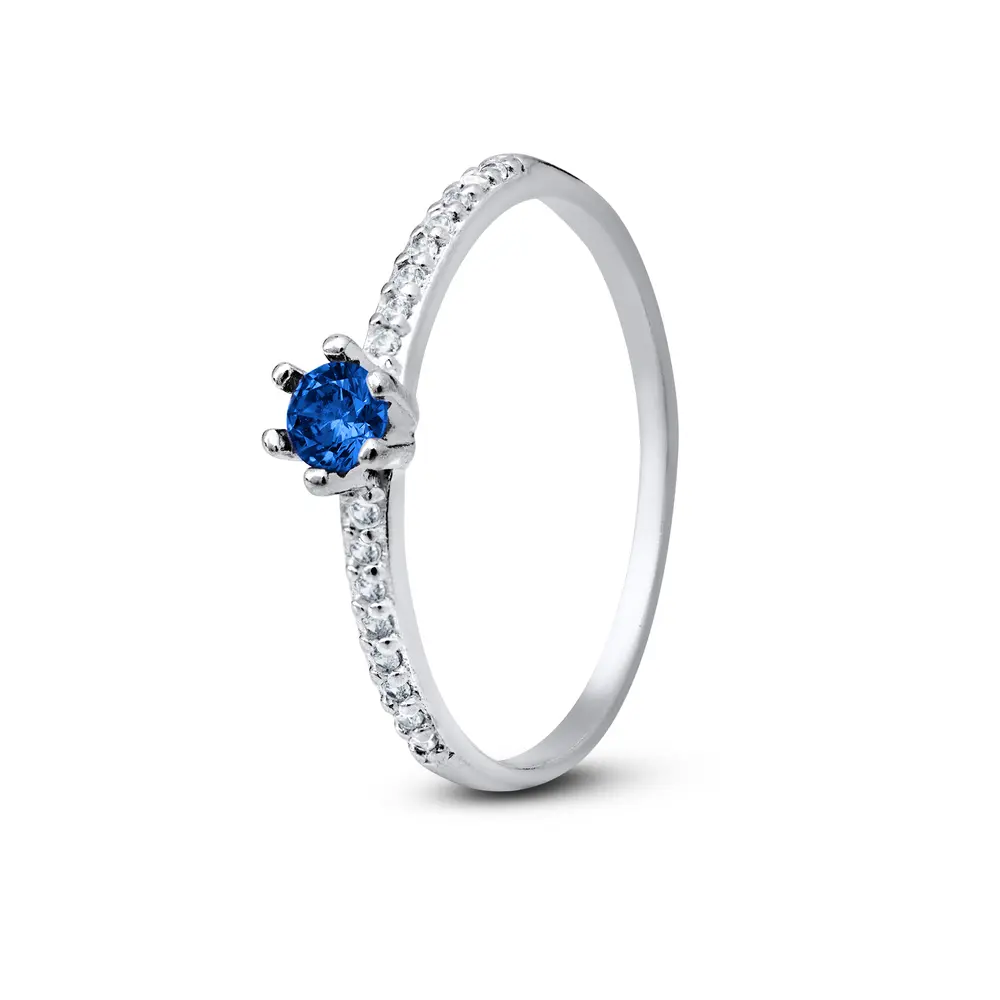 Anel Prata Com Zircônias