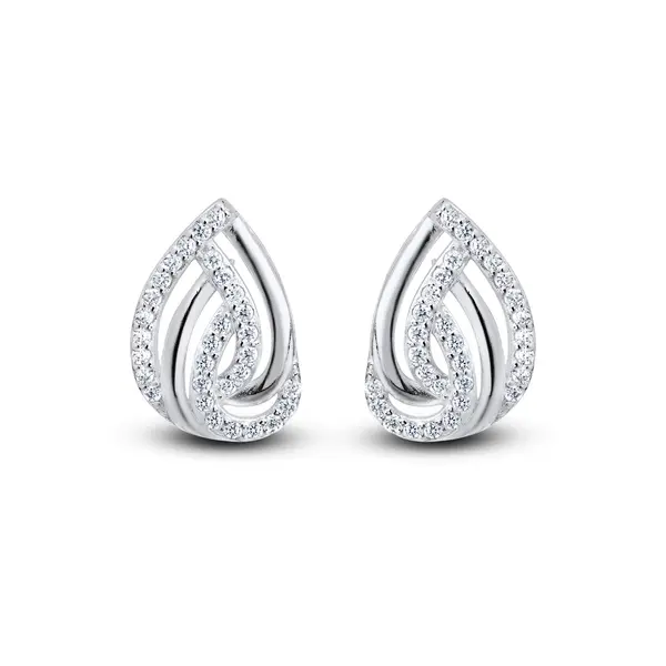 Brinco Prata Gota com Zircônias