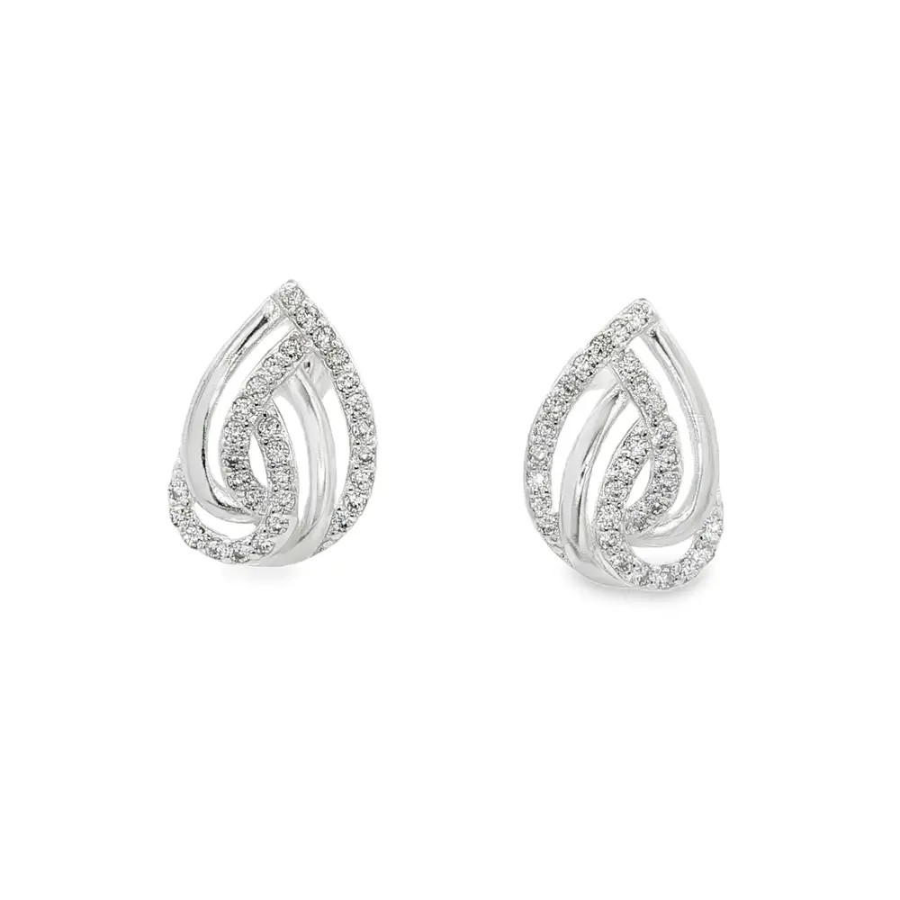 Brinco Prata Gota com Zircônias