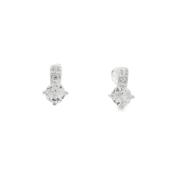 Brinco Prata Ponto Luz com Zircônias