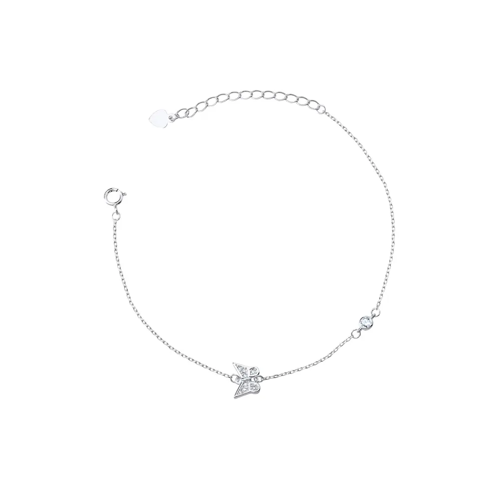 Pulseira Prata Borboleta com Zircônias