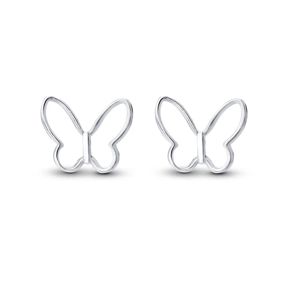 Brinco Prata Borboleta Vazada