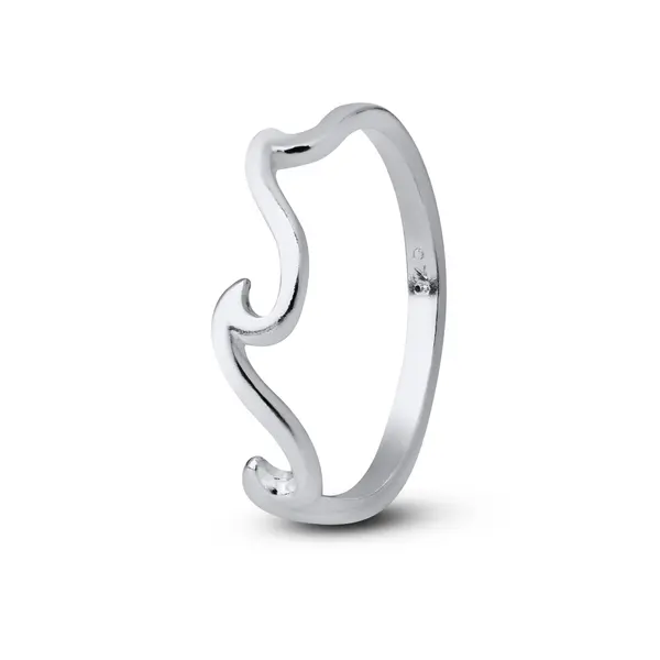 Anel Prata Falange Ondas