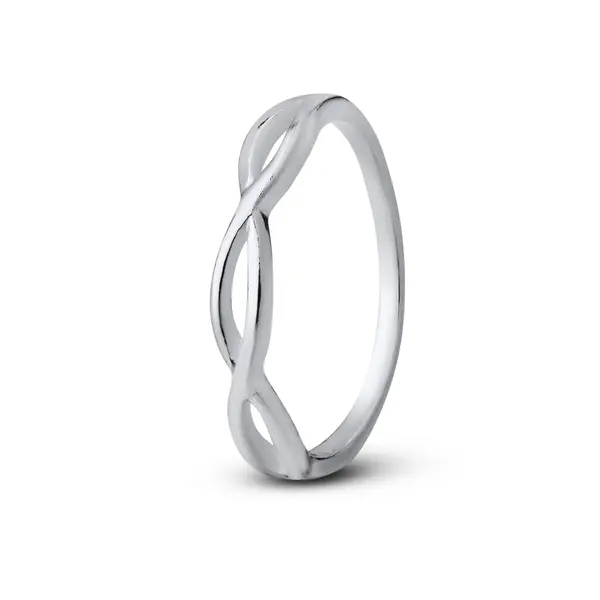 Anel Prata Falange Trançado