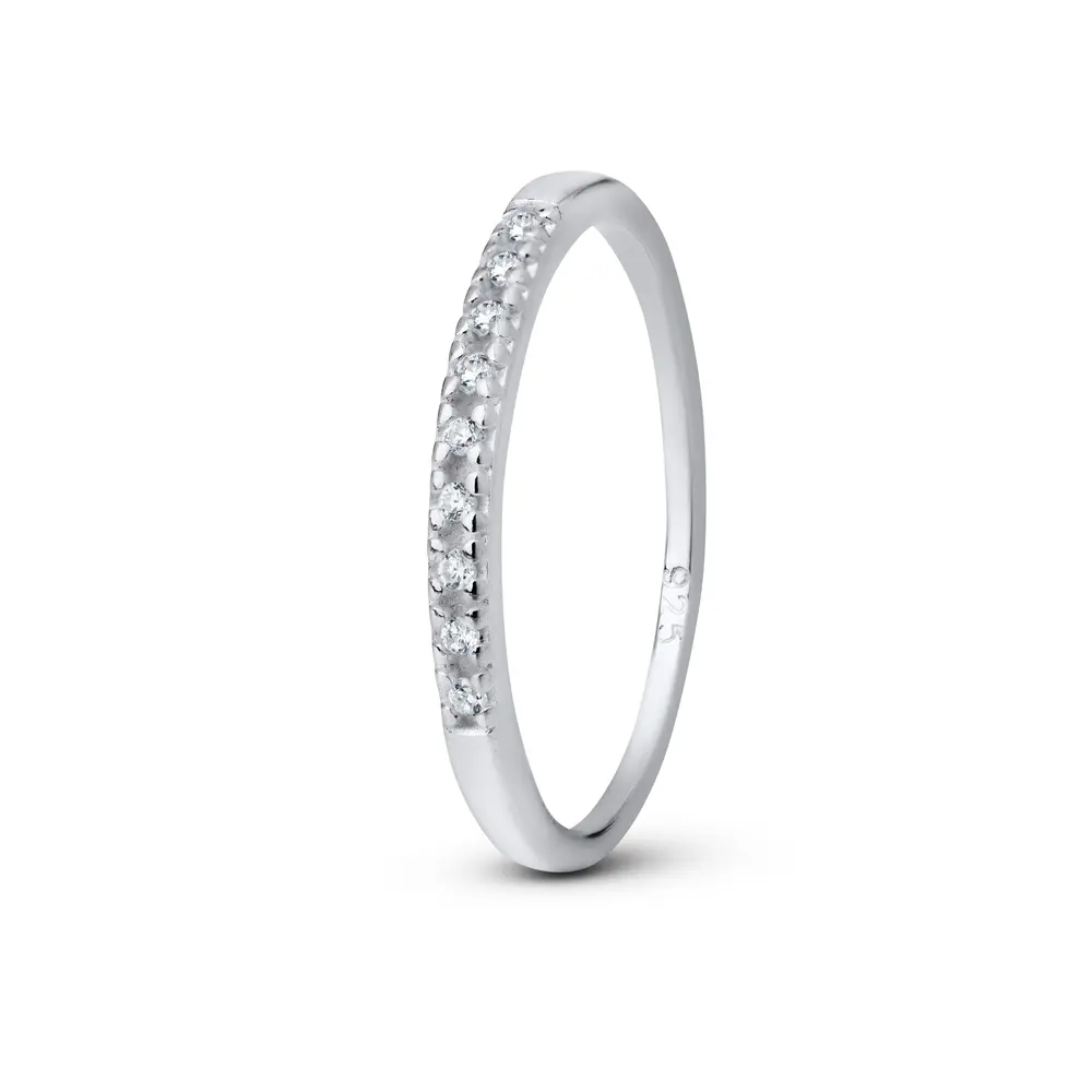 Anel Prata Falange Zircônias