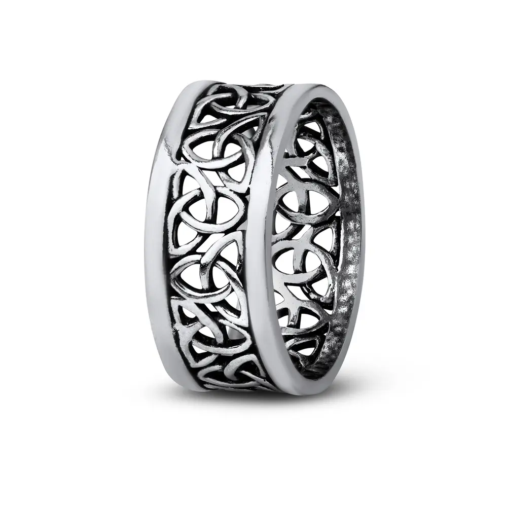 Anel Prata Masculino Trançado Envelhecido