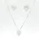Conjunto Prata Coração com Zircônia