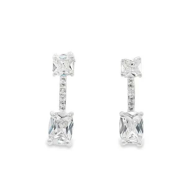 Brinco Prata Leve Zircônias Pendente