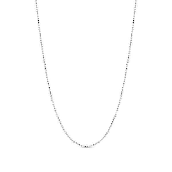 Corrente De Prata Bolinha Diamantada 50 Cm