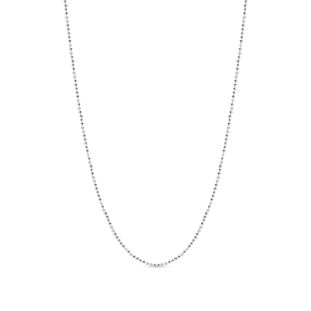 Corrente De Prata Bolinha Diamantada 50 Cm
