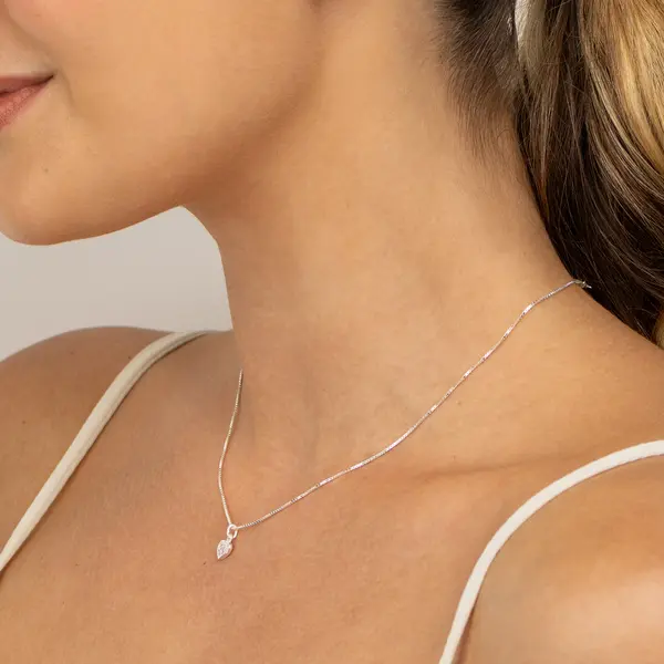 Pingente Prata Coração com Zircônias