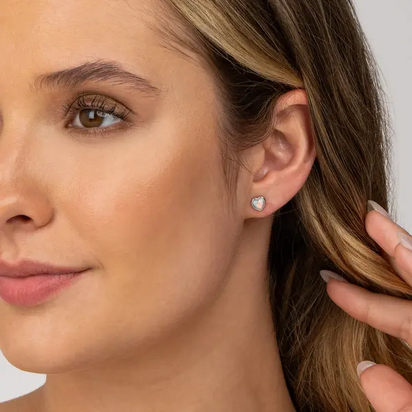 Brinco Prata Rodinada Coração Furta Cor