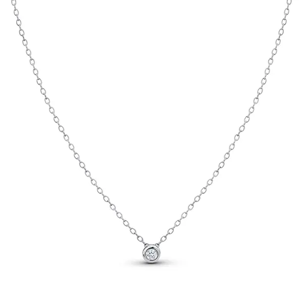 Gargantilha Prata Rodinada Ponto Luz Caixa Alta