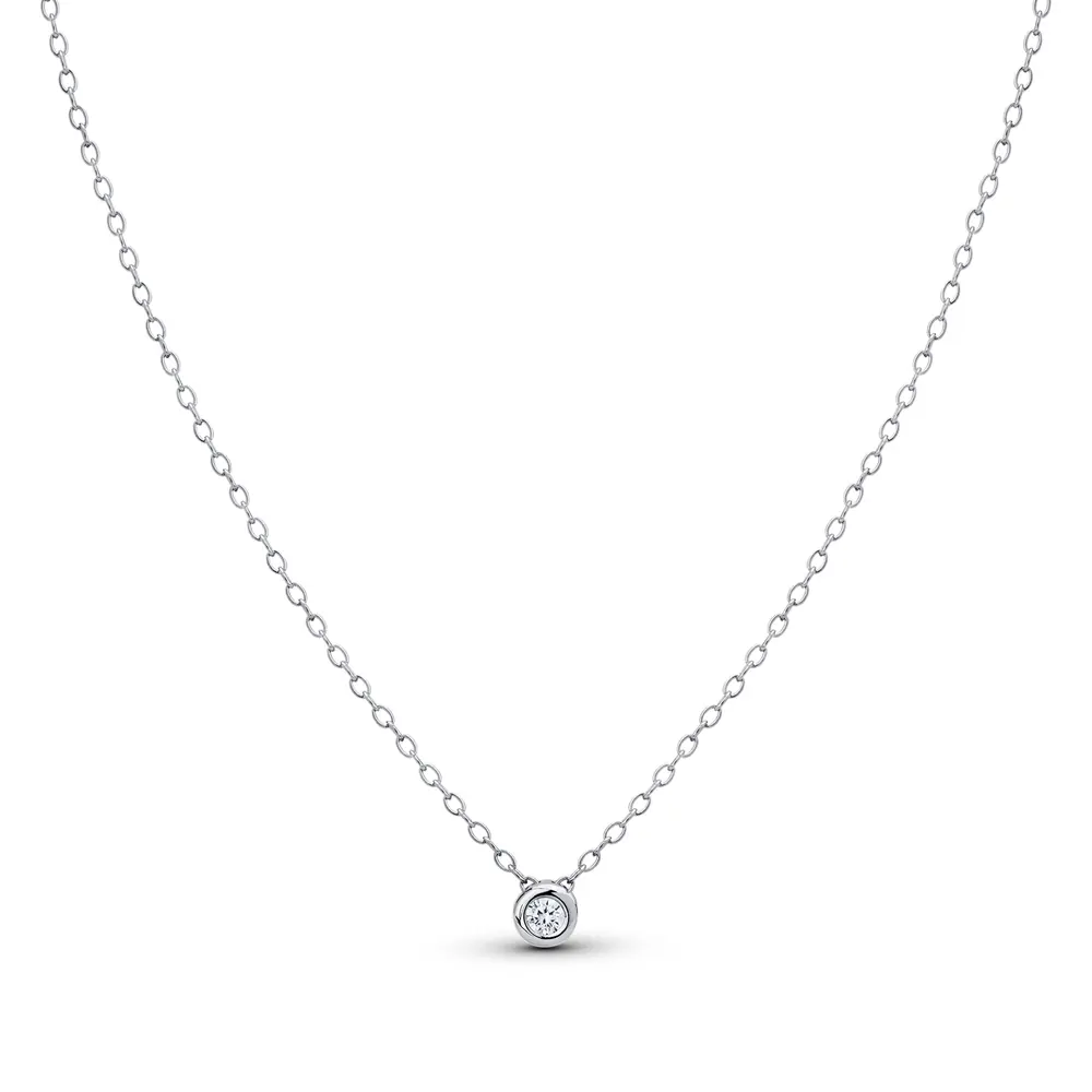 Gargantilha Prata Rodinada Ponto Luz Caixa Alta