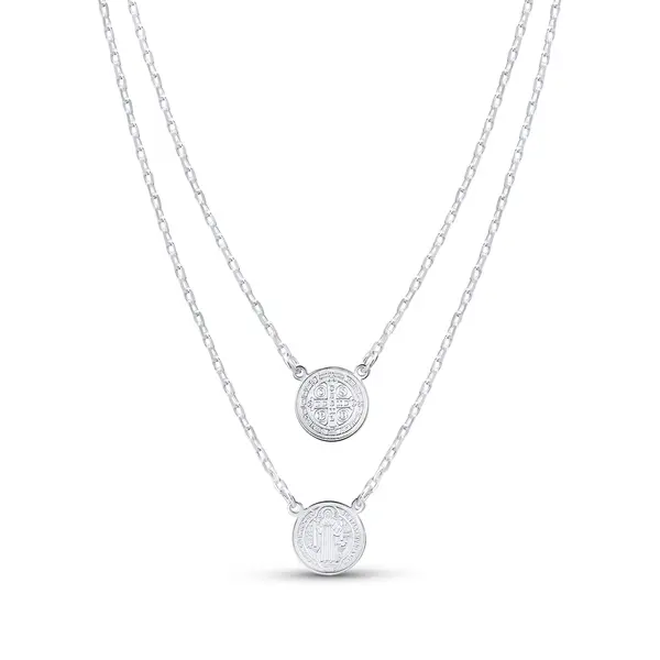 Escapulario Prata Pequeno São Bento