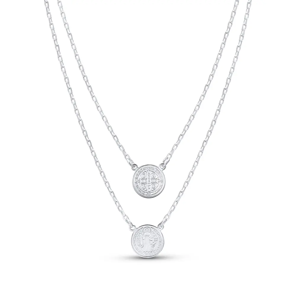 Escapulario Prata Pequeno São Bento