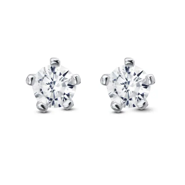 Brinco Prata Top Zircônia Redondo