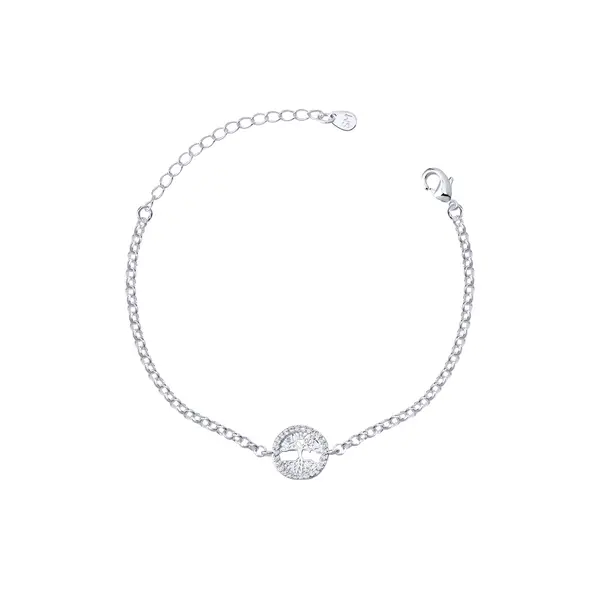 Pulseira Prata Leve Elos Portugueses Árvore da Vida P